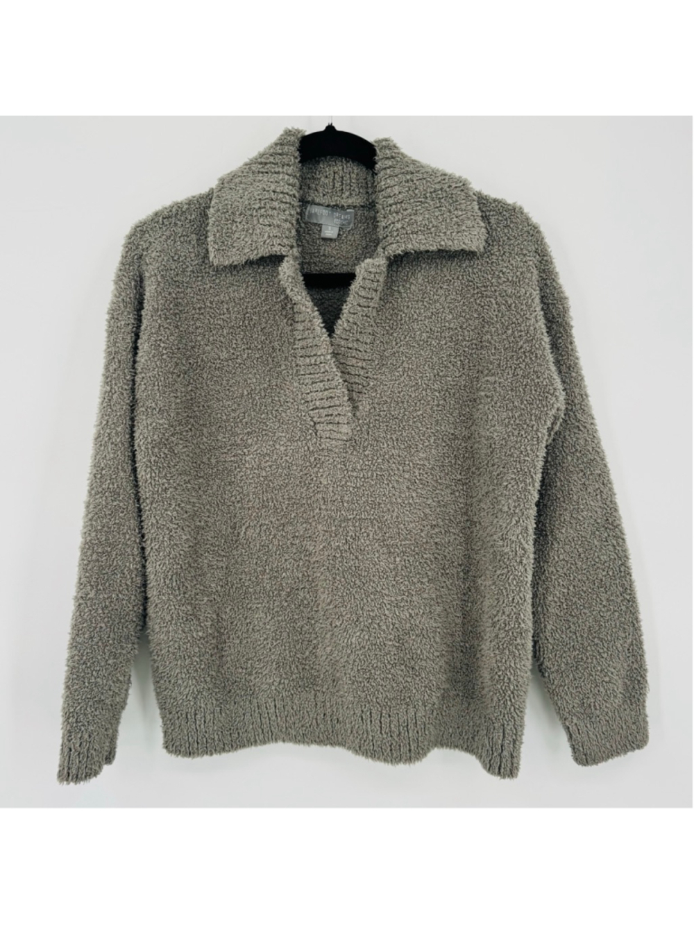 Barefoot Dreams EcoChic Crew Neck Wide Placket Sweater Small